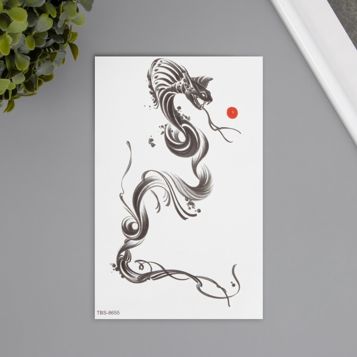 Татуировка на тело цветная Татуировка на тело цветная "Кобра чернильная" 12х19 см