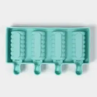 Форма для мороженого Доляна &laquo;Моника&raquo;, силикон, 19.5&times;11 см, 4 ячейки (6.7&times;3.2 см), МИКС