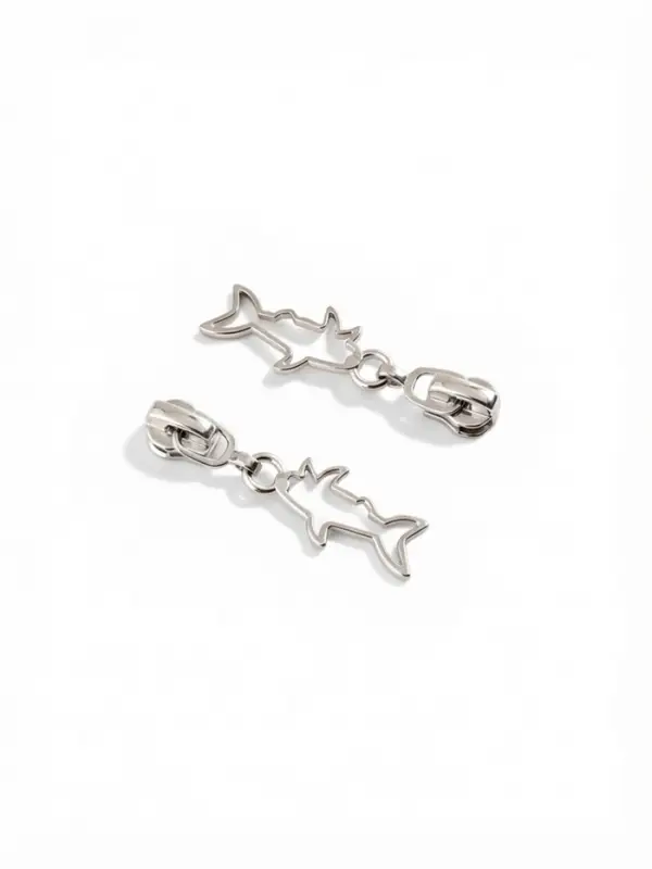 Бегунок для металлической молнии, №3, &laquo;Акула&raquo;, 10 шт., цвет никель