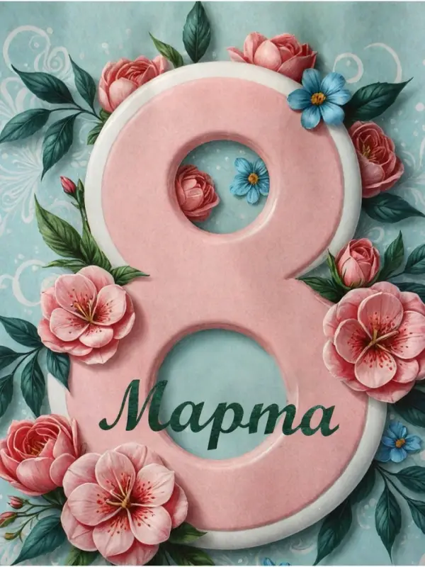 Пакет подарочный крафт, «8 Марта», 18×8×25 см