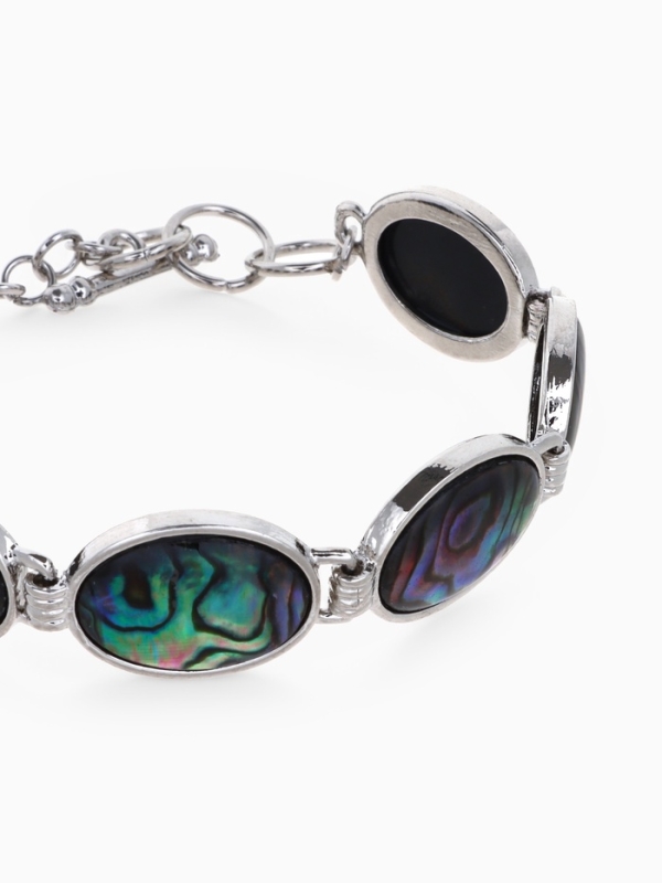 Браслет «Галиотис» овал, цвет белый, в серебре Браслет «Галиотис» овал, цвет белый, в серебре