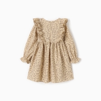 Платье для девочки MINAKU: Cotton collection цвет бежевый, рост 104 см