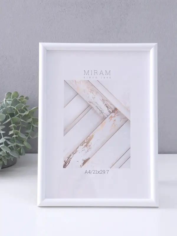Фоторамка для фото 21&times;29.7 см (A4) &laquo;МИРАМ&raquo;, пластик, белый, (пластиковый экран)