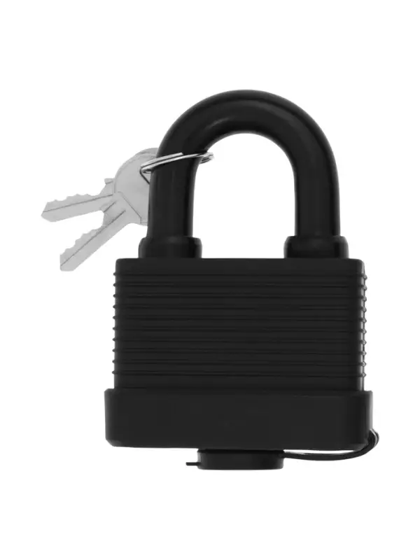 Замок навесной LOCKLAND, 65 мм, влагозащищенный, короткая дужка, 2 ключа, цвет черный