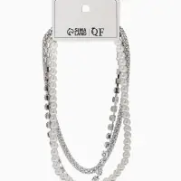 Чокер "Стиль" (набор 3шт) шар №8, со стразинками, тянется, 35+удл, цвет белый в серебре