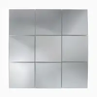 Зеркало настенное &laquo;Квадратики&raquo;, на клеевой основе, акриловое, 9 шт., 15&times;15 см