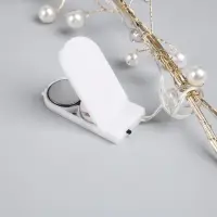 Гирлянда &laquo;Мишура&raquo; 1.2 м, роса с насадками &laquo;Бусины&raquo;, IP20, серебристая нить, 20 LED, от батареек CR2032&times;2, свечение тёплое белое