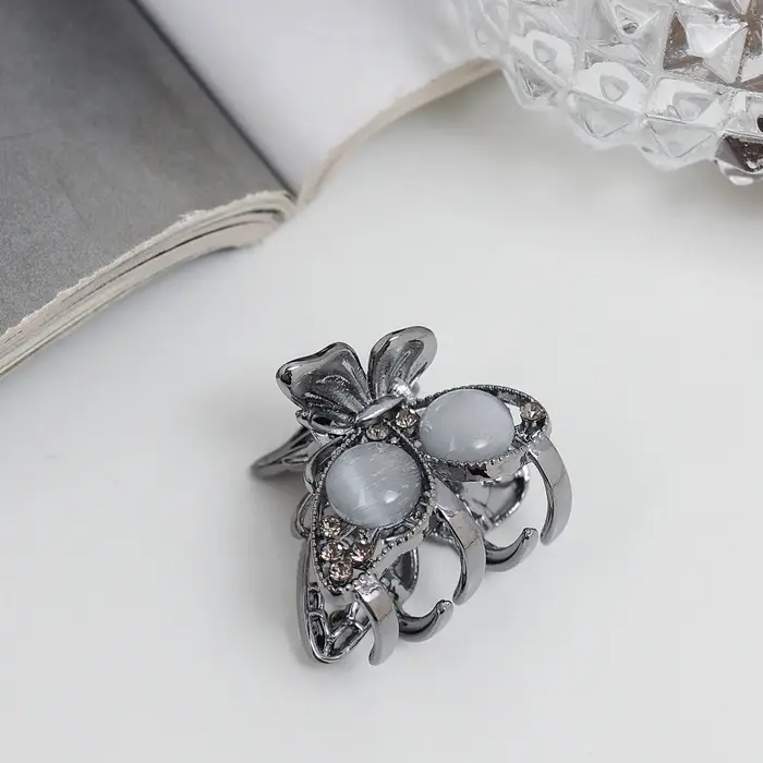 Крабик для волос &laquo;Ширли стиль&raquo;, бабочка, 2.5 см, чёрный