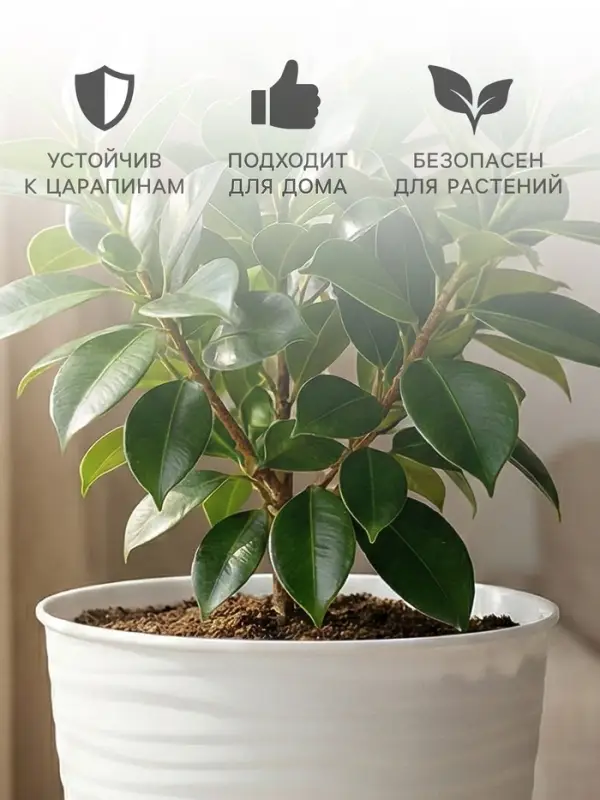 Горшок для цветов с поддоном Saffron, 1.5 л, d=14.6 см, h=13.5 см, пластиковый, белый