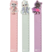 Линейка закладка КОШЕЧКИ 15 см,  3шт в наборе .,полипропилен/68495