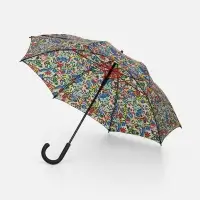 Зонт-трость Undercolor с полной запечаткой на заказ, с красными спицами Зонт-трость Undercolor с полной запечаткой на заказ, с красными спицами