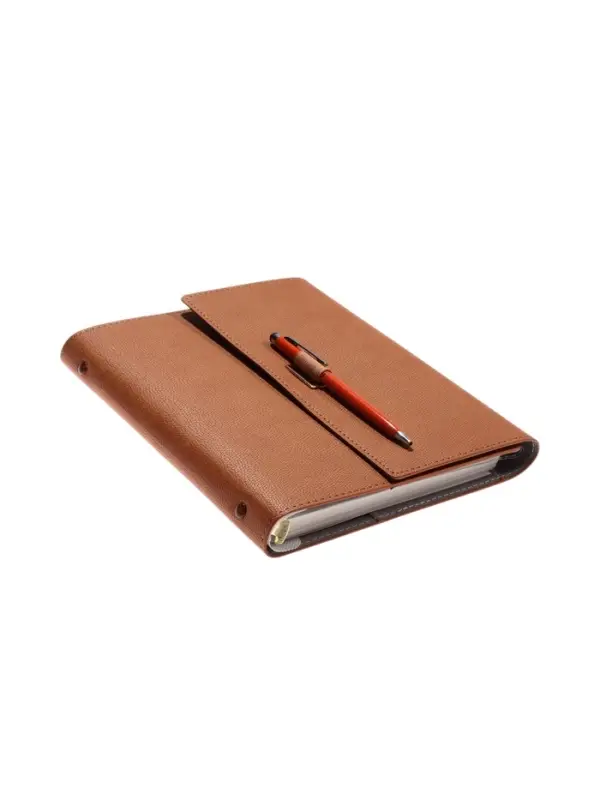 Органайзер на кольцах, А5, с клапаном, 80л, линия, к/зам, с ручкой, Коричневый Органайзер на кольцах, А5, с клапаном, 80л, линия, к/зам, с ручкой, Коричневый