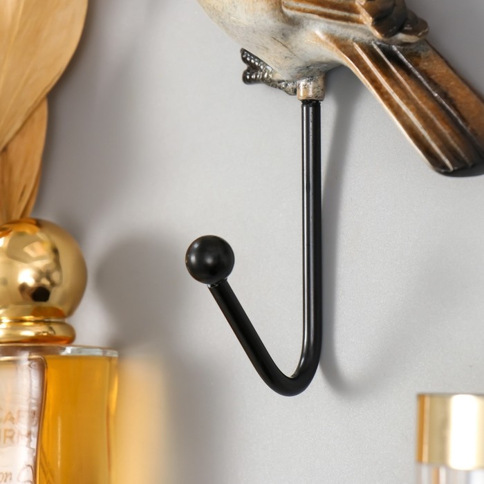 Крючок декоративный полистоун лак Крючок декоративный полистоун лак "Воробышек" 9,5х4х15 см