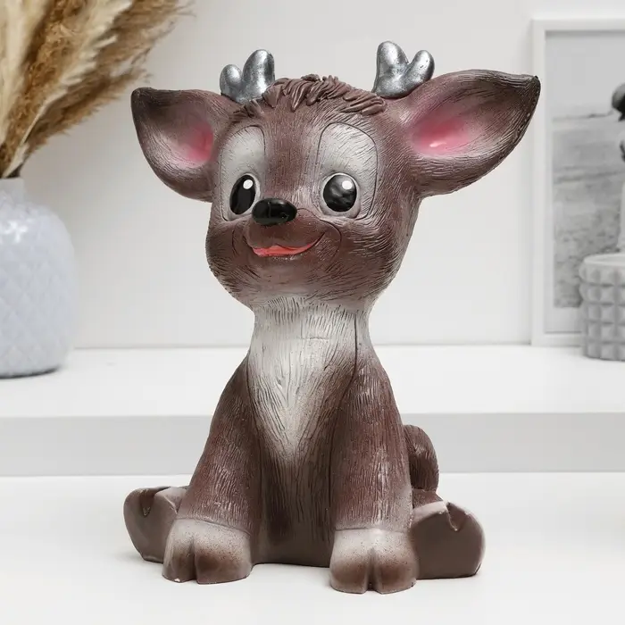 Копилка для денег &laquo;Радостный олененок&raquo;, гипс, коричневый, 24 см