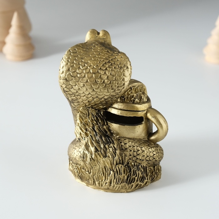 Копилка полистоун Копилка полистоун "Змейка с лейкой" золото 7х6х10 см