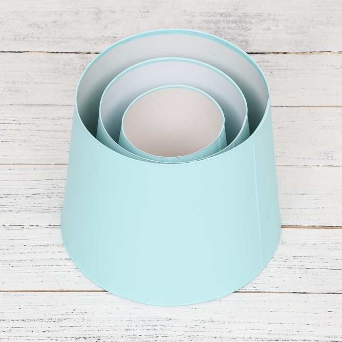 Набор коробок 3в1 Обратный конус  Набор коробок 3в1 Обратный конус "Бирюза",морская волна без крышек 20*19,5*24-10,5*15*14,5