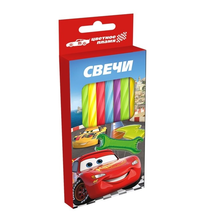 Набор свечей в торт 6 штук, с цветным пламенем, Тачки Набор свечей в торт 6 штук, с цветным пламенем, Тачки
