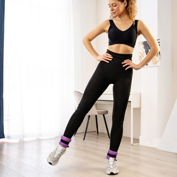 Утяжелители неопреновые ONLYTOP, 2 шт. х 0,25 кг, цвет фиолетовый Утяжелители неопреновые ONLYTOP, 2 шт. х 0,25 кг, цвет фиолетовый