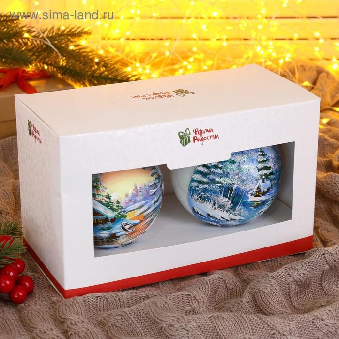 Набор из 2-х ёлочных шаров 100 мм «Дивный лес» Набор из 2-х ёлочных шаров 100 мм «Дивный лес»