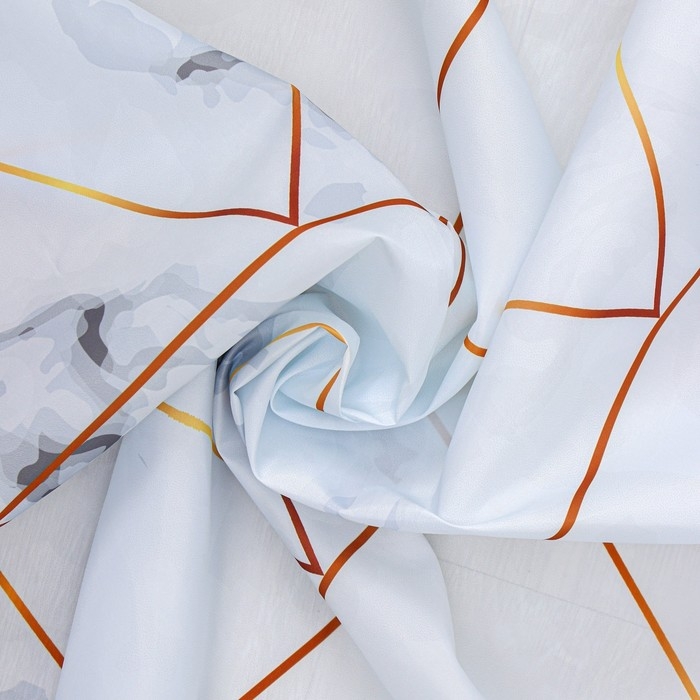 Штора для ванны Доляна «Мрамор» с люверсами, 180×180 см