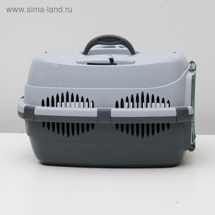 Переноска для животных до 9 кг  Переноска для животных до 9 кг "Пижон", металлическая дверь, 43 х 29 х 27,5 см, серая