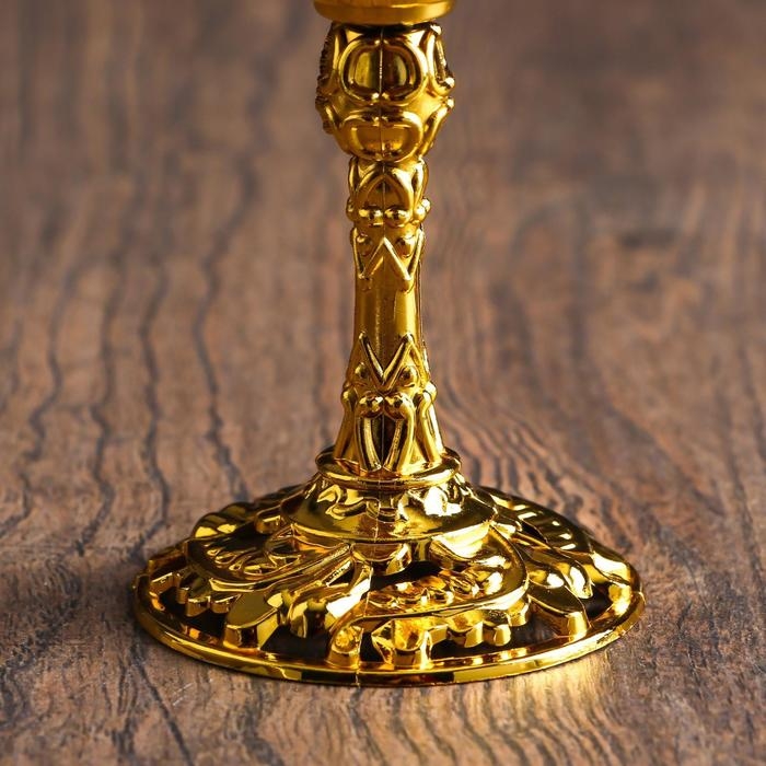 Подсвечник стекло Подсвечник стекло "Наслаждение" 12*6,5*6,5 см, золото