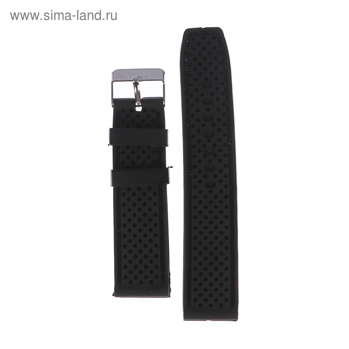 Ремешок для часов Ремешок для часов "Соломон", 22 мм, l-20.5 см, силикон, черный