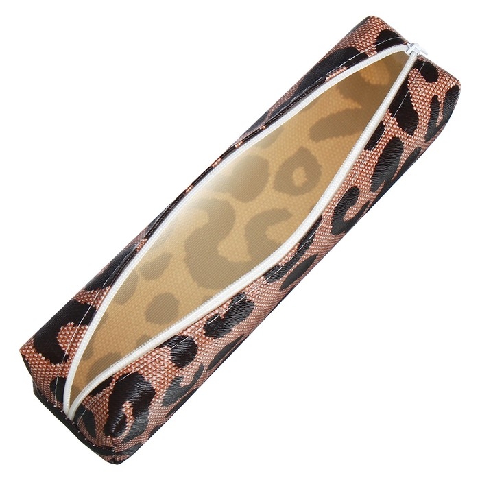 Пенал школьный на молнии Пенал школьный на молнии "Леопард" Calligrata, коричневый