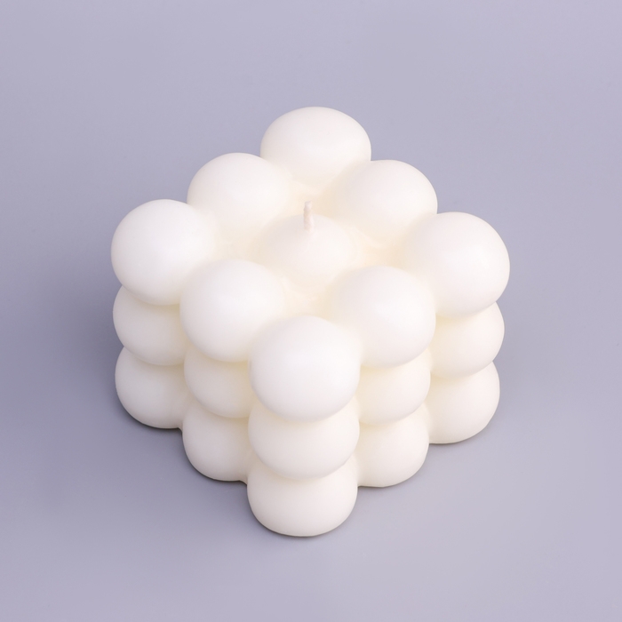 Свеча фигурная ароматическая  Свеча фигурная ароматическая "Бабл куб", 5,5х6 см, кокос