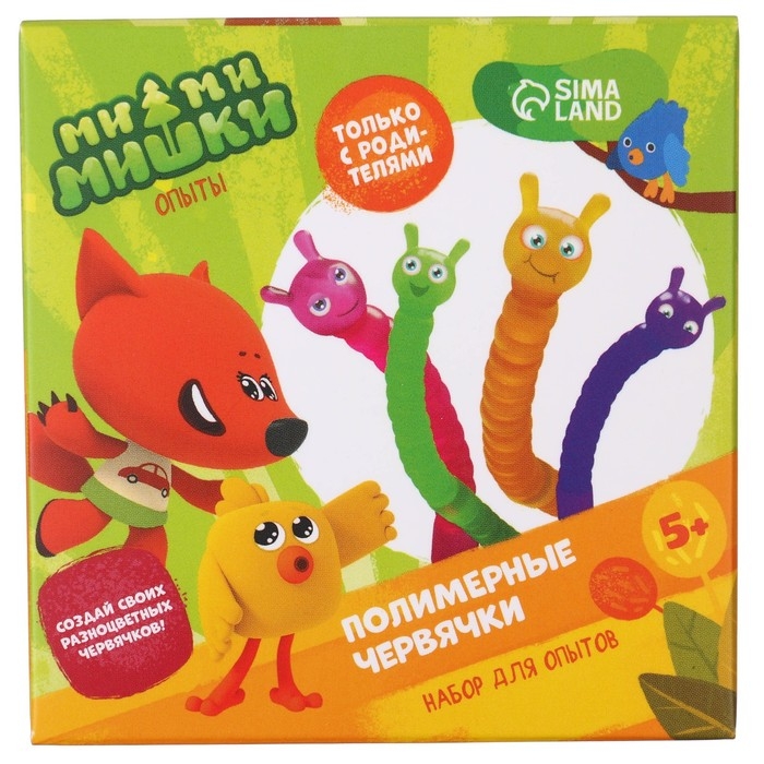 Набор для опытов «Полимерные червячки», Ми-Ми-Мишки Набор для опытов «Полимерные червячки», Ми-Ми-Мишки