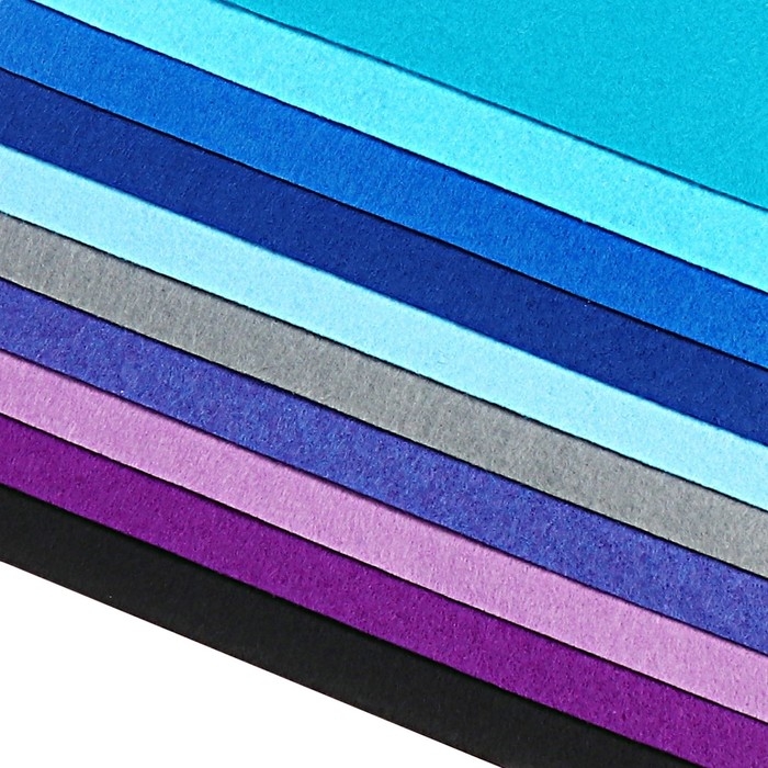 Фетр цветной набор, толщина-1 мм, формат А4, мягкий, 10 листов, 10 цветов, морские цвета Фетр цветной набор, толщина-1 мм, формат А4, мягкий, 10 листов, 10 цветов, морские цвета