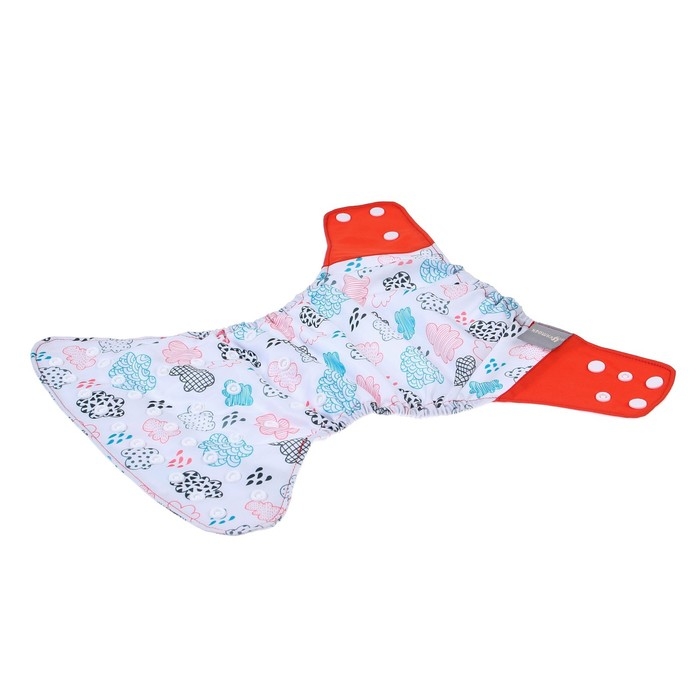 Многоразовый подгузник «Облака», 3-15 кг, цвет белый, Крошка Я Многоразовый подгузник «Облака», 3-15 кг, цвет белый, Крошка Я