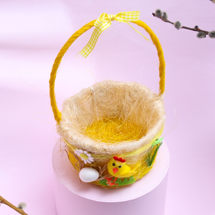 Пасхальная декоративная корзинка  Пасхальная декоративная корзинка "Цыпленок" 12.5х15х22 см