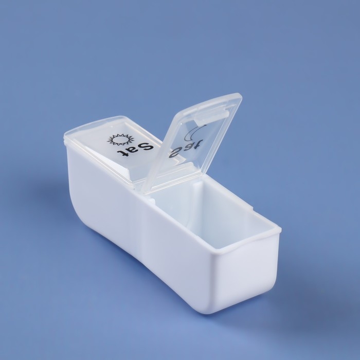 Таблетница - органайзер «Неделька», со съёмными ячейками, утро/вечер, 18,8 × 9 × 3 см, 7 контейнеров по 2 ячейки, цвет белый Таблетница - органайзер «Неделька», со съёмными ячейками, утро/вечер, 18,8 × 9 × 3 см, 7 контейнеров по 2 ячейки, цвет белый