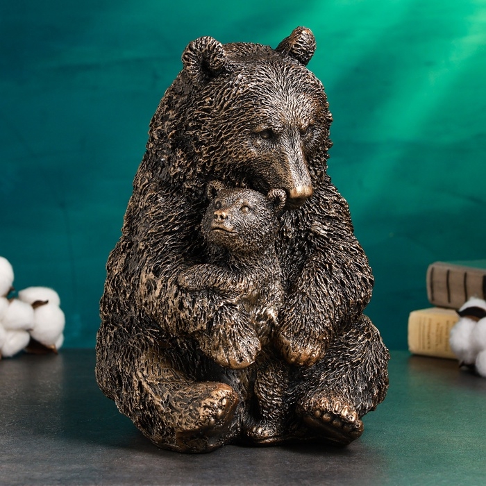 Копилка Копилка "Медведица с медвежонком" 20х23х30см, бронза