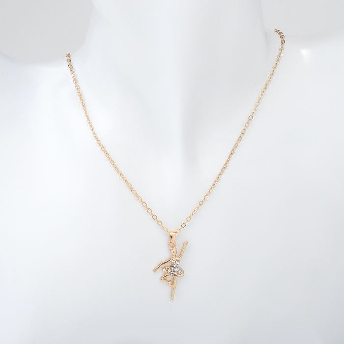 Кулон «Балерина» фуэте, цвет белый в золоте, 40 см Кулон «Балерина» фуэте, цвет белый в золоте, 40 см