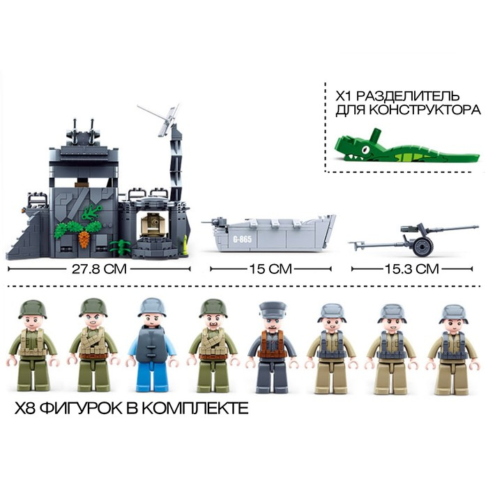 Конструктор Армия ВОВ «Прибрежная база», 765 деталей Конструктор Армия ВОВ «Прибрежная база», 765 деталей
