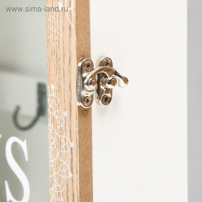 Ключница дерево 6 крючков с ящиком Ключница дерево 6 крючков с ящиком "Ключи от дома" 36х22х8 см