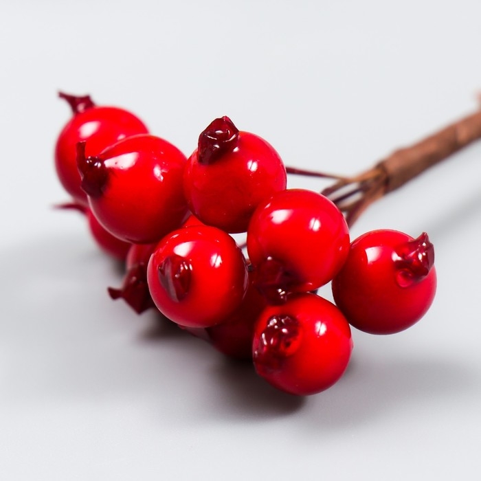 Декор для творчества Декор для творчества "Ягодки красные" 1 букет=10 ягод d=1 см 10 см