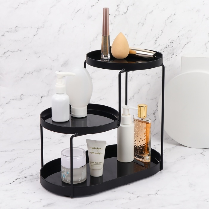 Органайзер для хранения, 3 секции, 30 &times; 17 &times; 26,5 см, цвет чёрный