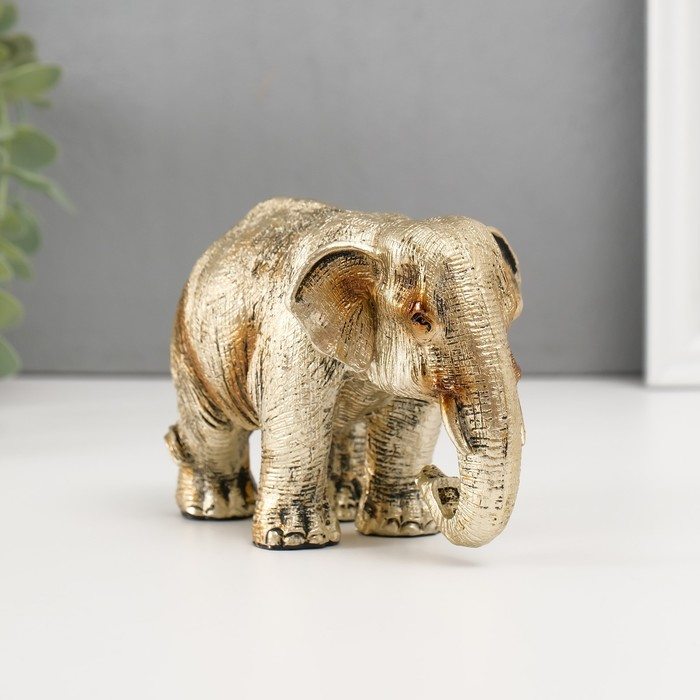 Сувенир полистоун Сувенир полистоун "Золотой слон" 8,7х13х7 см