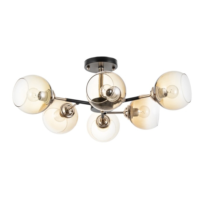 Люстра Люстра "Сендер" 6хЕ27 40Вт черно-золотой 58х58х27 см