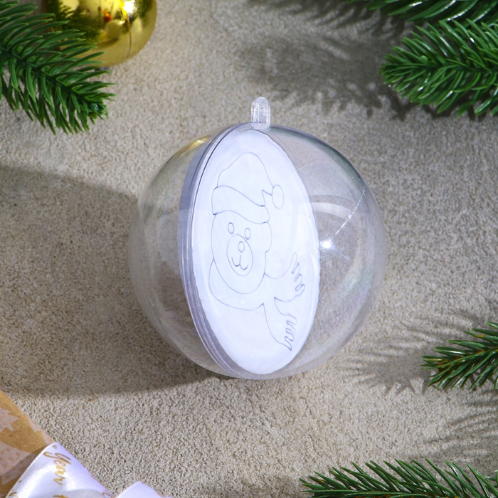 Ёлочное украшение под раскраску «Мишка» размер: 8 см; 2 шт., кисть Ёлочное украшение под раскраску «Мишка» размер: 8 см; 2 шт., кисть