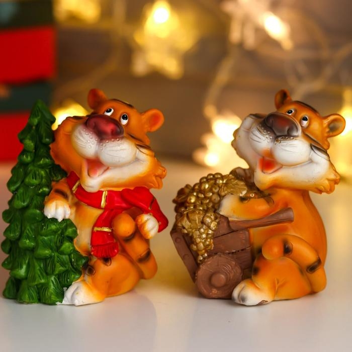 Копилка полистоун Копилка полистоун "Тигр с тележкой" МИКС 10,5х7х8 см