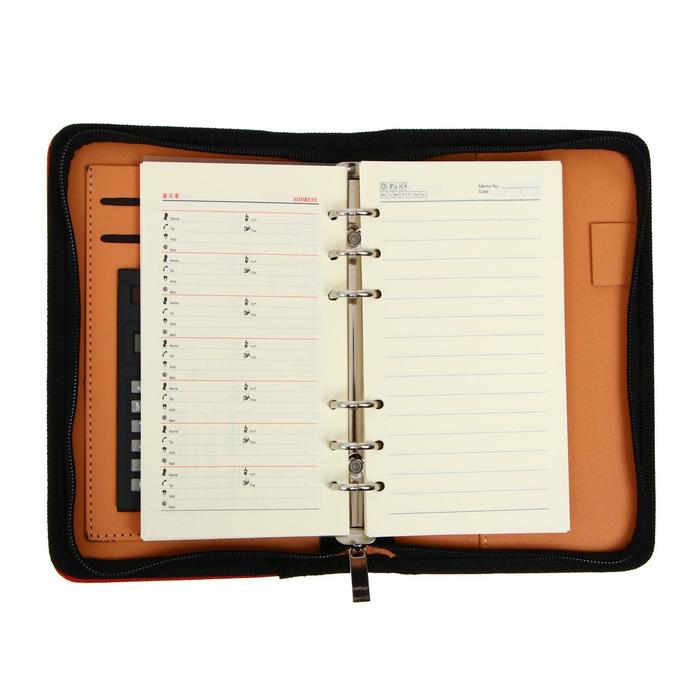 Органайзер на кольцах А6, 96 листов в линейку, на молнии с 3-х сторон, кожзам, МИКС Органайзер на кольцах А6, 96 листов в линейку, на молнии с 3-х сторон, кожзам, МИКС