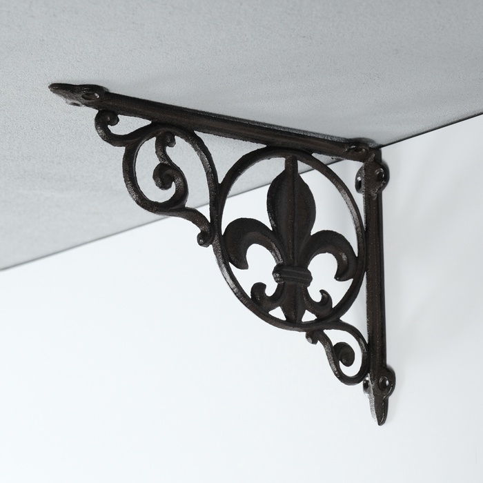 Сувенир чугун уголок  Сувенир чугун уголок "Лилия геральдика" 23х3х17 см