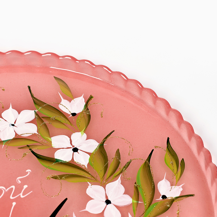 Салатник Салатник "Любимой маме!" художественная роспись, 28 см, красный