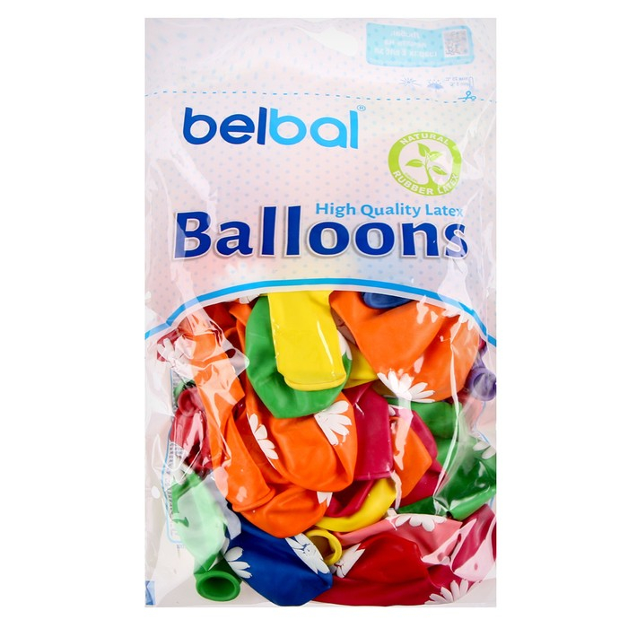 Шар латексный 12 Шар латексный 12" «Ромашки», набор 50 шт., цвета МИКС