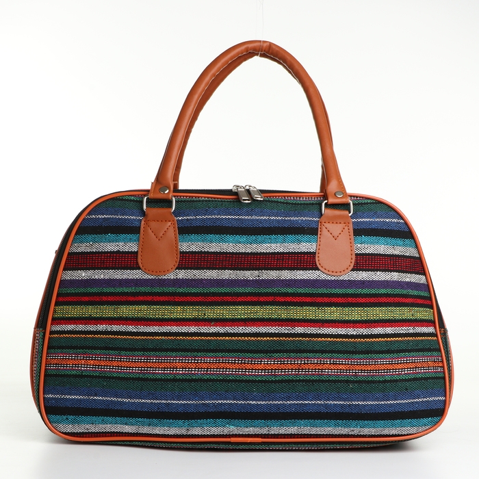 Сумка дорожная женская, 2 отдела на молниях, длинный ремень, цвет разноцветный Сумка дорожная женская, 2 отдела на молниях, длинный ремень, цвет разноцветный