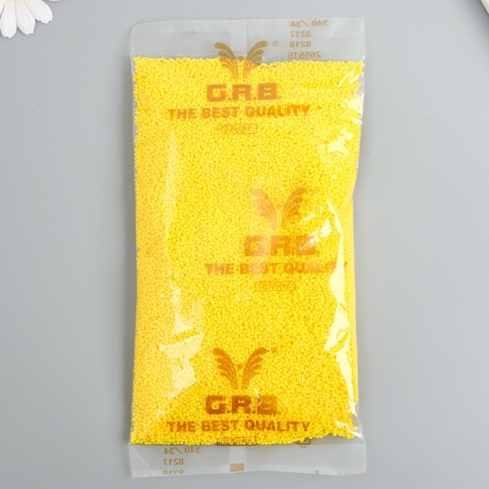 Бисер стекло 12/0  Бисер стекло 12/0 "Лимонный" ровный №663 450 гр